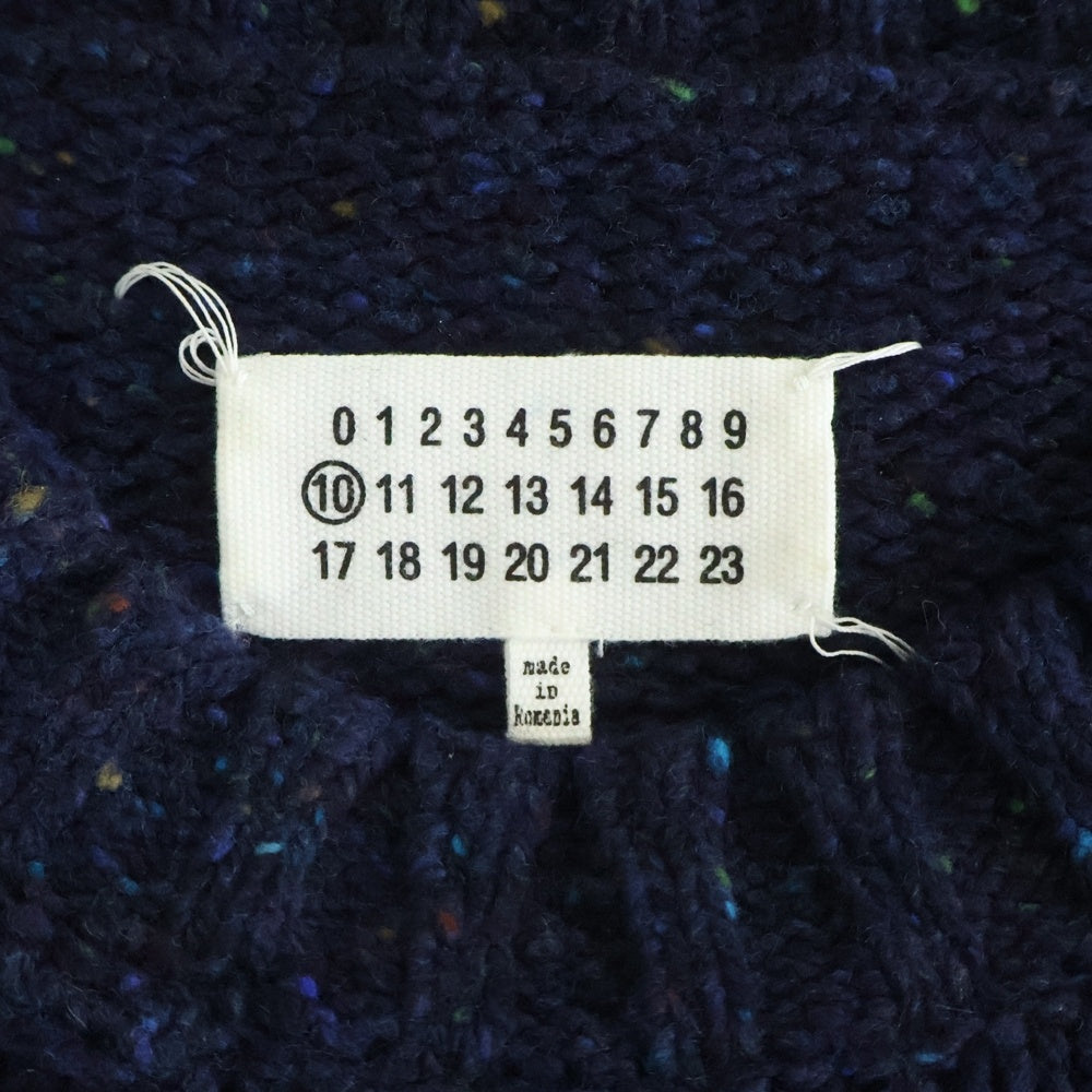 Maison Margiela(メゾンマルジェラ) 20AW Destroy Knit Sweater デストロイ ダメージ加工 クルーネックニットセーター ネイビー S50GP0176