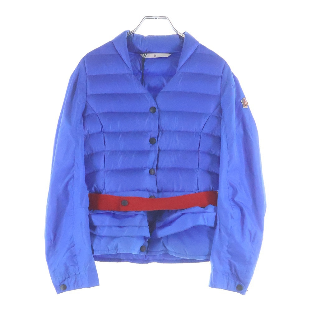 MONCLER GRENOBLE(モンクレールグルノーブル) CAEN GIUBBOTTO ロゴワッペン ノーカラーダウンジャケット ブルー レディース 310984532185