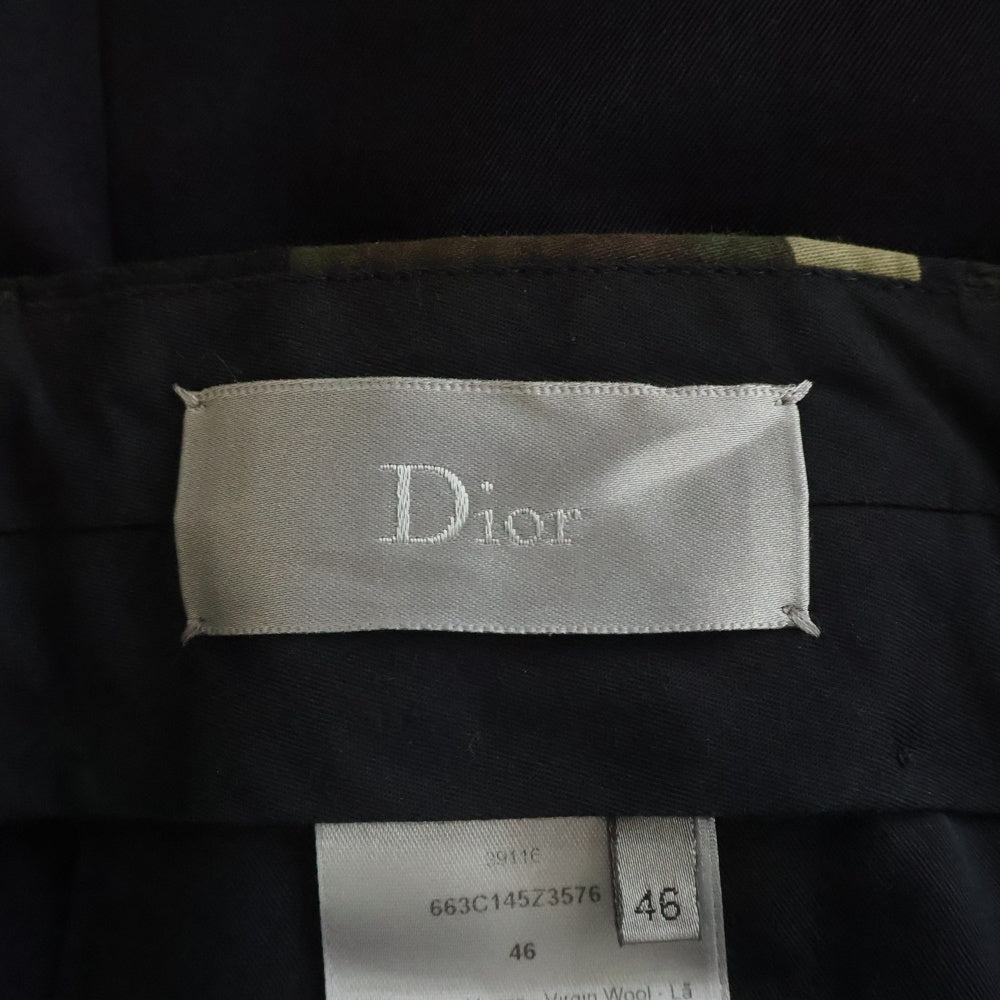DIOR(ディオール) Wool Pants カモフラージュ 迷彩切替 ウールパンツ スラックス ブラック 663C145Z3576