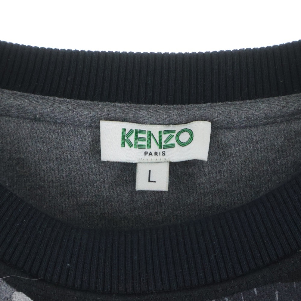 KENZO(ケンゾー) Tiger Stripes Sweatshirt タイガー刺繍 クルーネックスウェットトレーナー ブラック F662SW8324XC