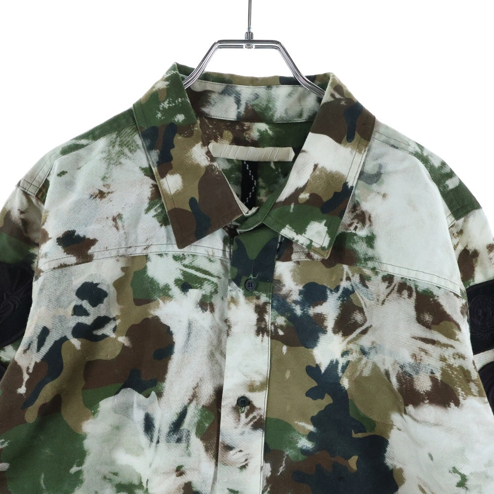 OFF-WHITE(オフホワイト) 16SS Camouflage Shirt ロゴワッペン カモフラージュ 迷彩長袖シャツ カーキ OMGA005S16117033