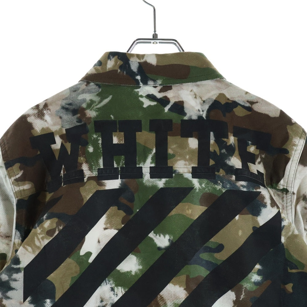 OFF-WHITE(オフホワイト) 16SS Camouflage Shirt ロゴワッペン カモフラージュ 迷彩長袖シャツ カーキ OMGA005S16117033