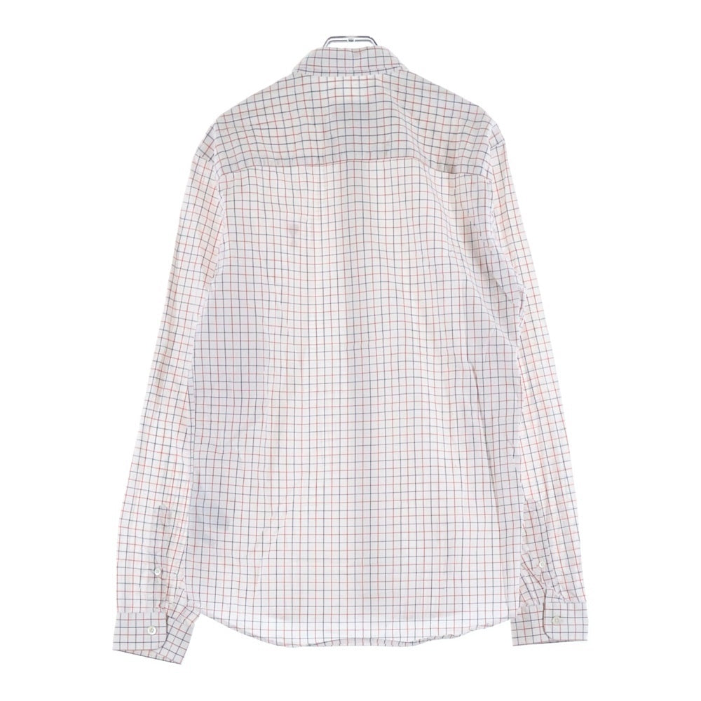 AMI Alexandre Mattiussi(アミアレクサンドルマテュッシ) Check Shirt ハートロゴ刺繍 長袖チェックシャツ ホワイト