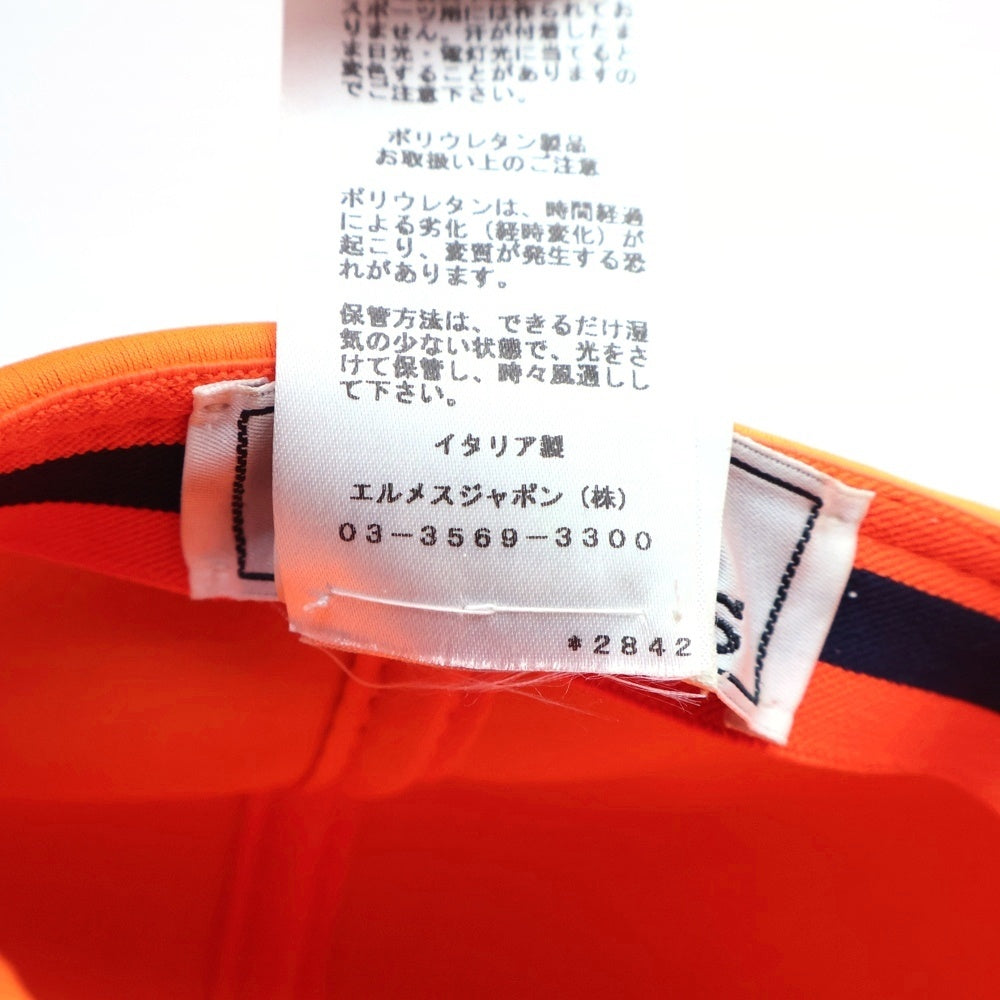 HERMES(エルメス) CAP ネオバン アトランティック ロゴ刺繍キャップ 帽子 オレンジ