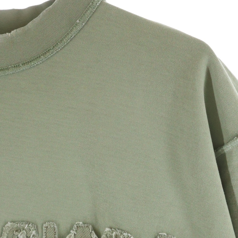 BALENCIAGA(バレンシアガ) 25SS Medium Fit T-Shirt ダメージ加工 インサイドアウト 半袖Tシャツ カーキ 822441 TSVA2