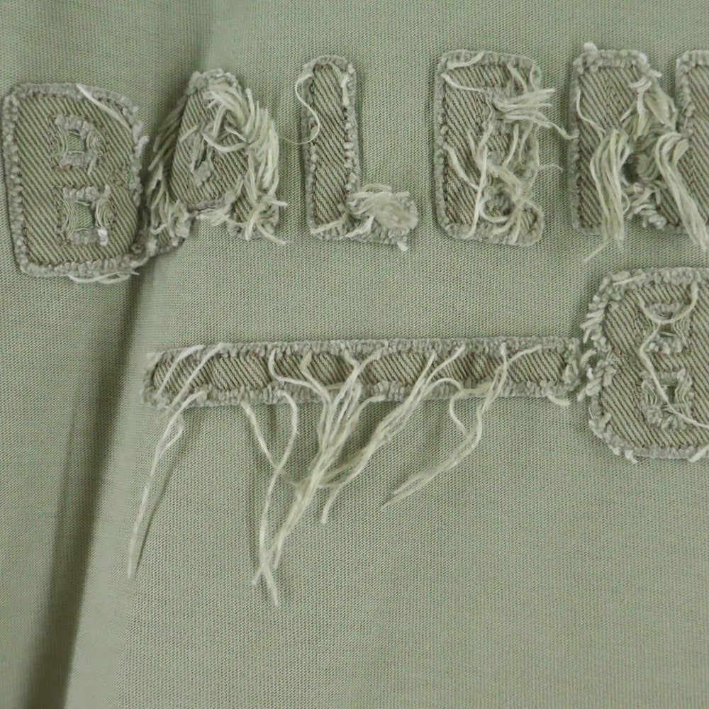 BALENCIAGA(バレンシアガ) 25SS Medium Fit T-Shirt ダメージ加工 インサイドアウト 半袖Tシャツ カーキ 822441 TSVA2