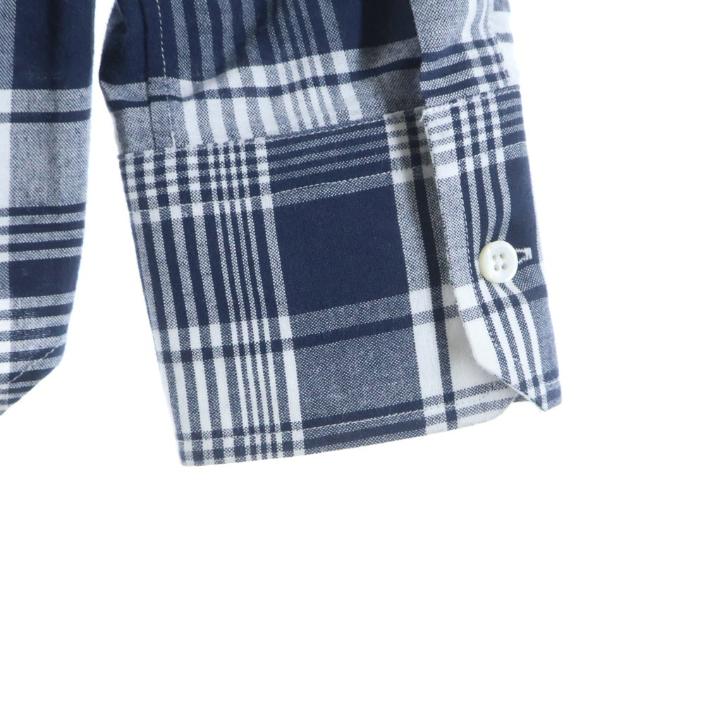 THOM BROWNE(トムブラウン) Button Down Shirt アームバンド ボタンダウン長袖チェックシャツ ネイビー MWL150E-06177100