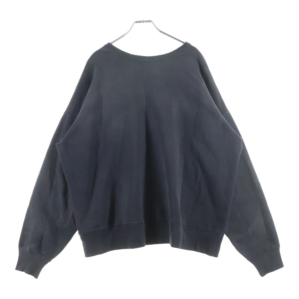 SAINT MICHAEL(セントマイケル) 24SS ×DENIM TEARS DT CREW SWEAT ST.TEARS デニムティアーズ ダメージ加工 クルーネックスウェットトレーナー グレー SM-YS8-0000-C02