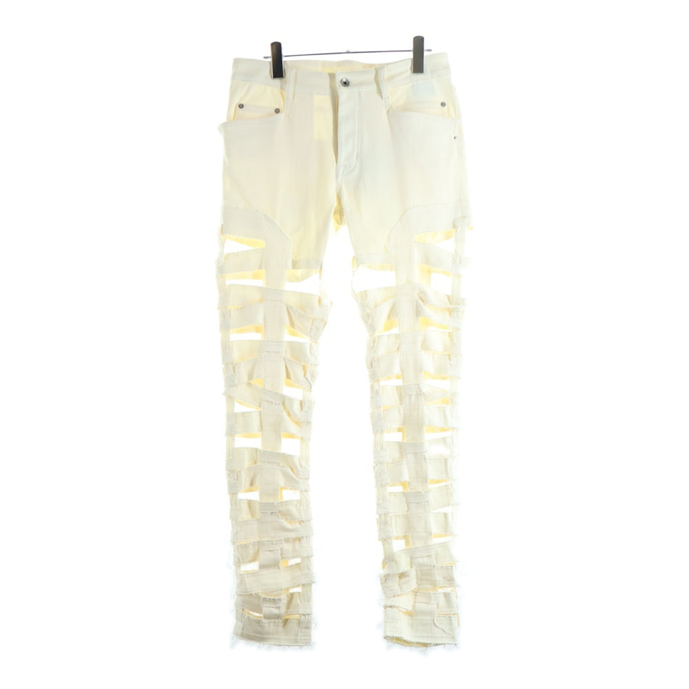 DRKSHDW(ダークシャドウ) SPARTAN JEANS スパルタンジーンズ ダメージ加工 スキニーパンツ ホワイト DU01B7360-SDM