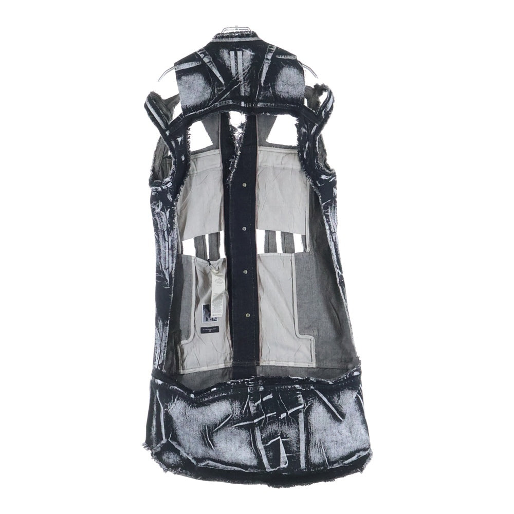 Rick Owens(リックオウエンス) 21AW SL TRUCKER LINER トラッカーライナー ペイントデニムジャケット ブラック RR02A5906-WF