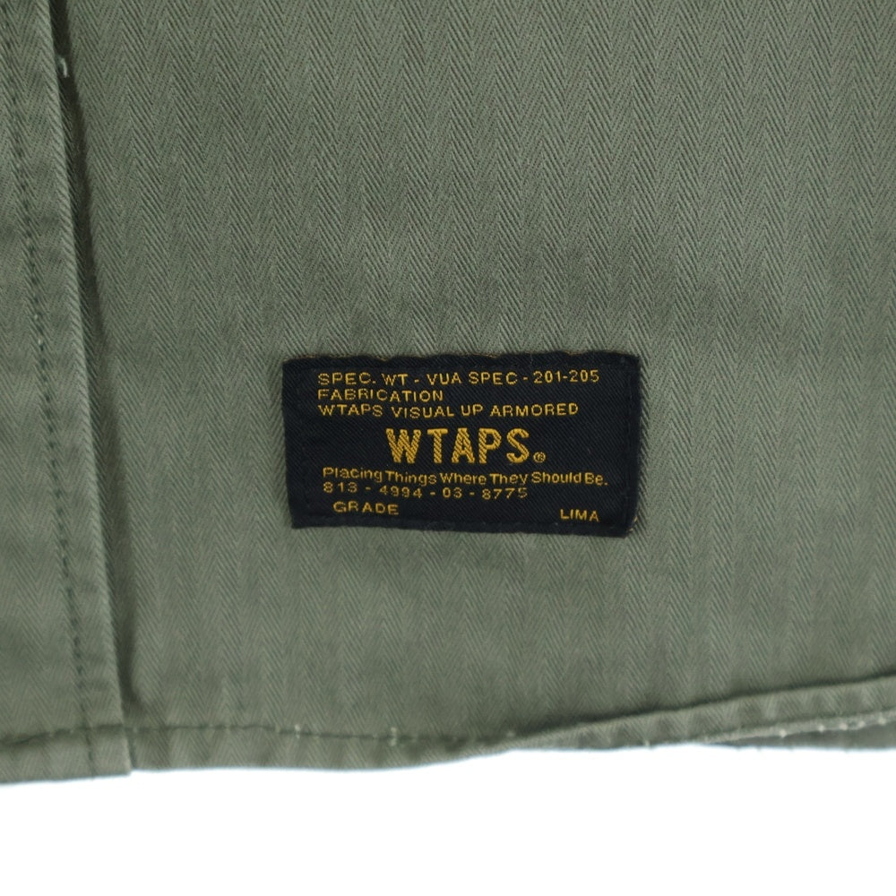 WTAPS(ダブルタップス) ロゴ刺繍 ミリタリーシャツ ジャケット カーキ
