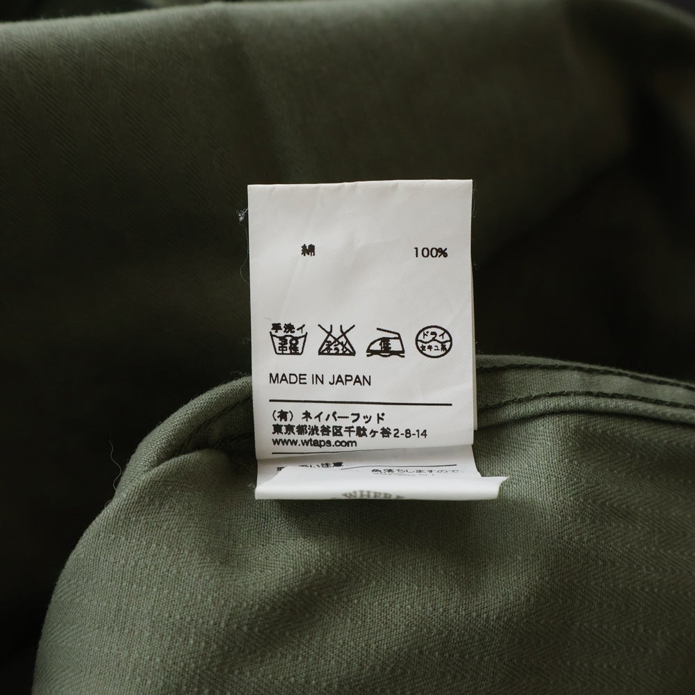 WTAPS(ダブルタップス) ロゴ刺繍 ミリタリーシャツ ジャケット カーキ