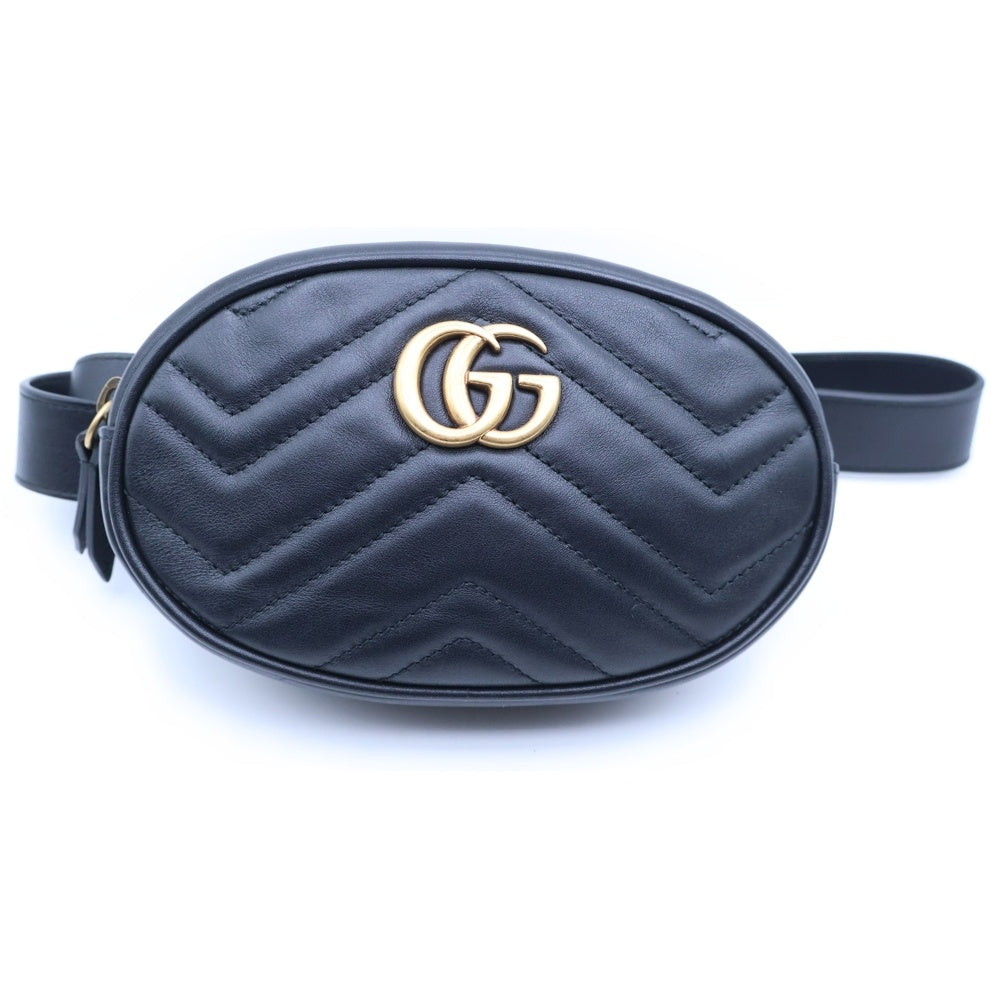 GUCCI(グッチ) GG Marmont Belt Bag GGマーモント レザーベルトバッグ ウエストバッグ ブラック 476434 レディース