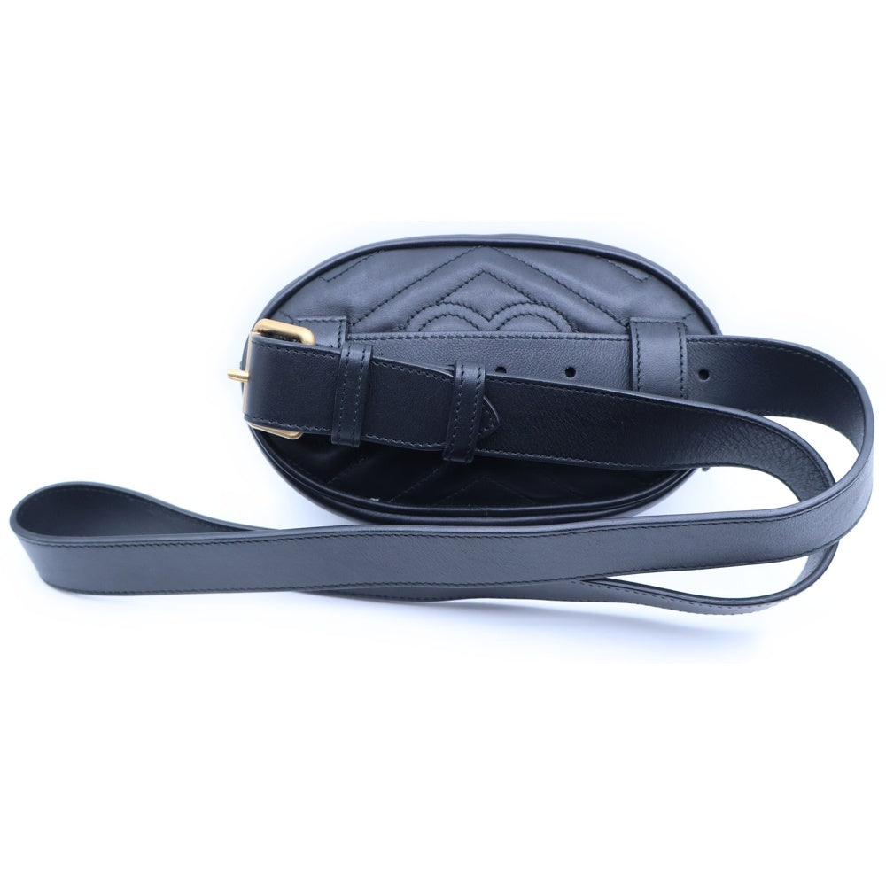 GUCCI(グッチ) GG Marmont Belt Bag GGマーモント レザーベルトバッグ ウエストバッグ ブラック 476434 レディース