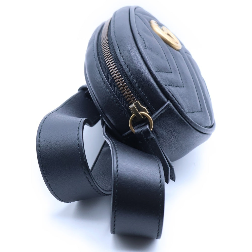 GUCCI(グッチ) GG Marmont Belt Bag GGマーモント レザーベルトバッグ ウエストバッグ ブラック 476434 レディース