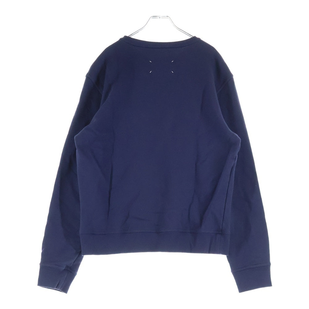 Maison Margiela(メゾンマルジェラ) 21SS Sweatshirt ロゴ刺繍 クルーネックスウェットトレーナー ネイビー S50GU0166