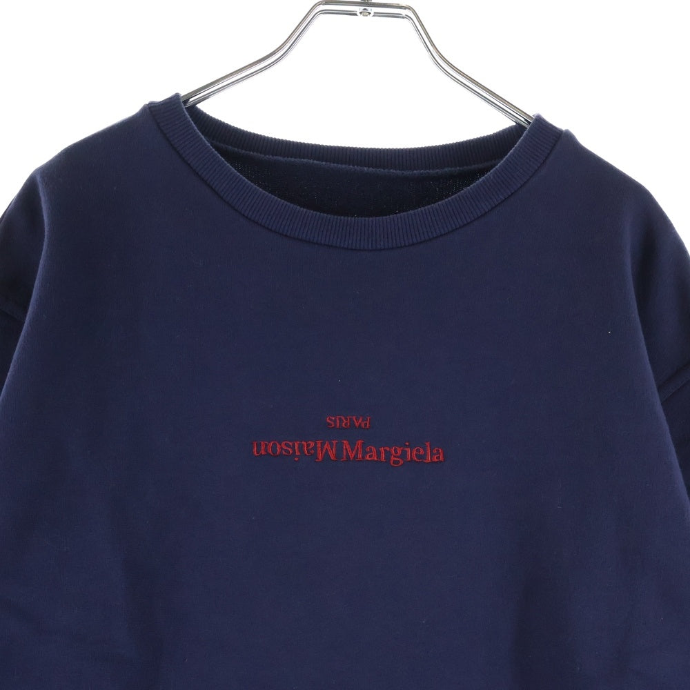 Maison Margiela(メゾンマルジェラ) 21SS Sweatshirt ロゴ刺繍 クルーネックスウェットトレーナー ネイビー S50GU0166