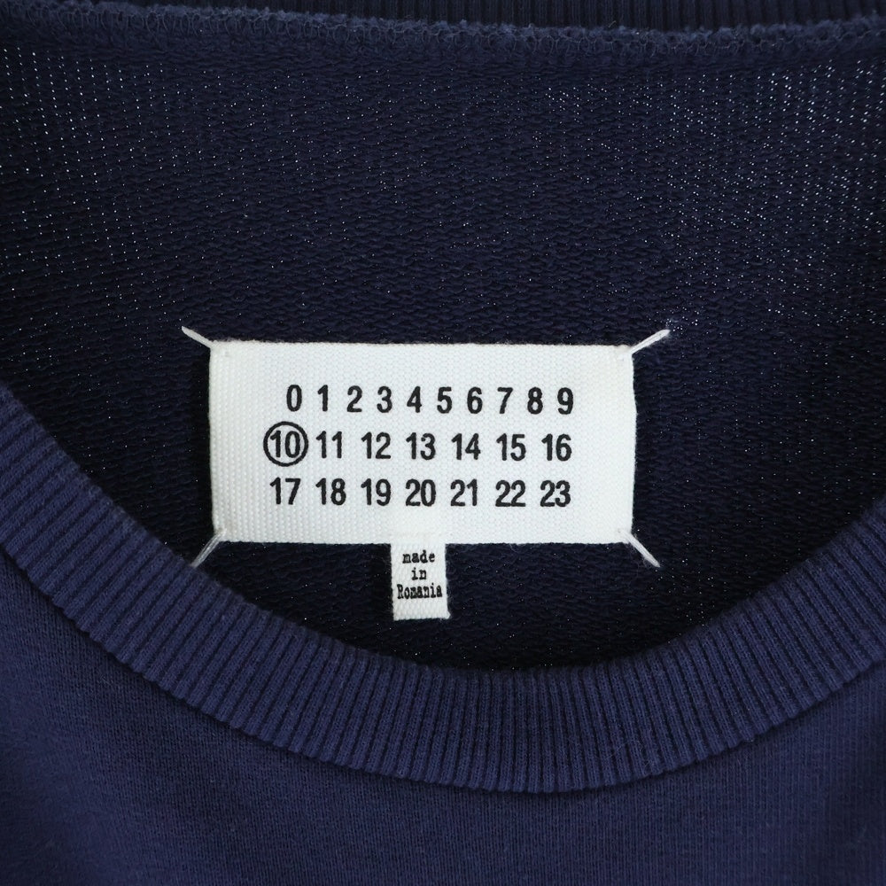 Maison Margiela(メゾンマルジェラ) 21SS Sweatshirt ロゴ刺繍 クルーネックスウェットトレーナー ネイビー S50GU0166