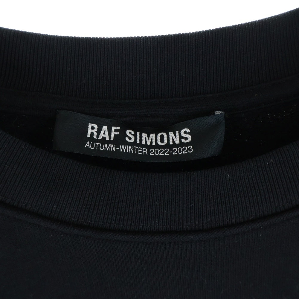 RAF SIMONS(ラフシモンズ) 22AW Sweatshirt ロゴプリント クルーネックスウェットトレーナー ブラック 222-165E