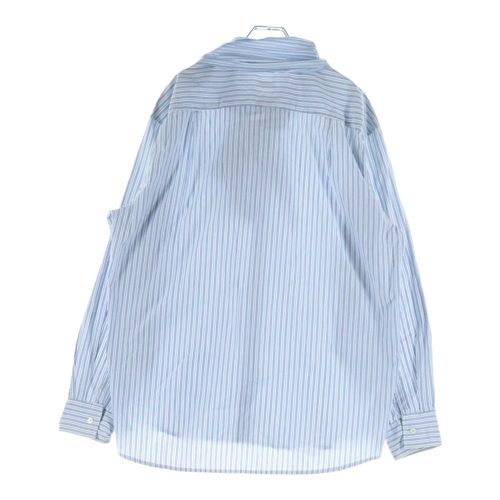 KAPITAL(キャピタル) Cotton Striped Bowtie Pubs Shirt K2010LS074 コットンストライプボウタイ長袖ストライプシャツ ホワイト/ブルー