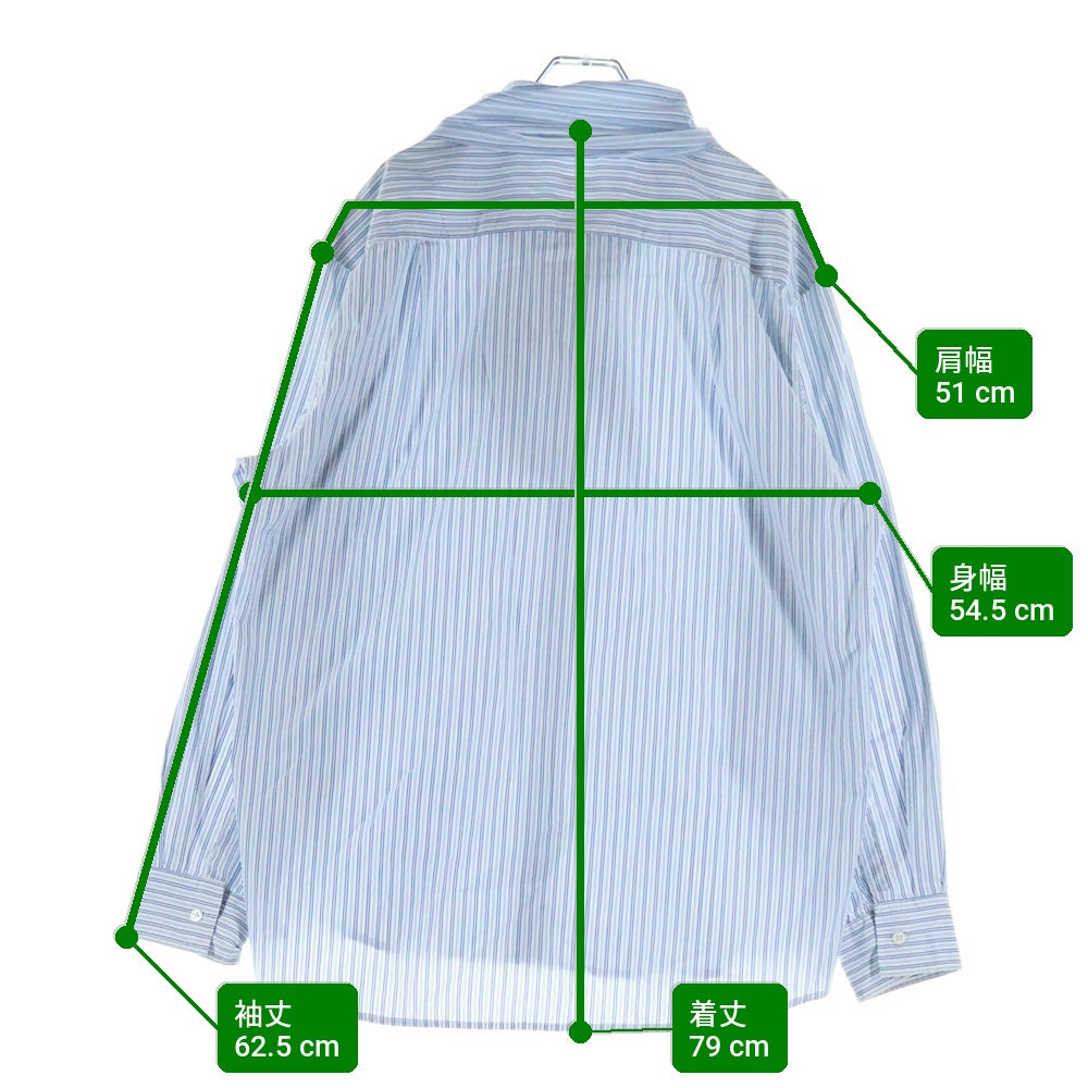 KAPITAL(キャピタル) Cotton Striped Bowtie Pubs Shirt K2010LS074 コットンストライプボウタイ長袖ストライプシャツ ホワイト/ブルー