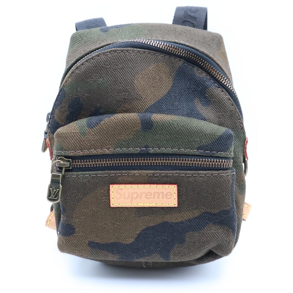 LOUIS VUITTON(ルイヴィトン) 17AW ×Supreme アポロ ナノ バックパック チャーム カモフラージュ 迷彩バックパック カーキ M44201 レディース