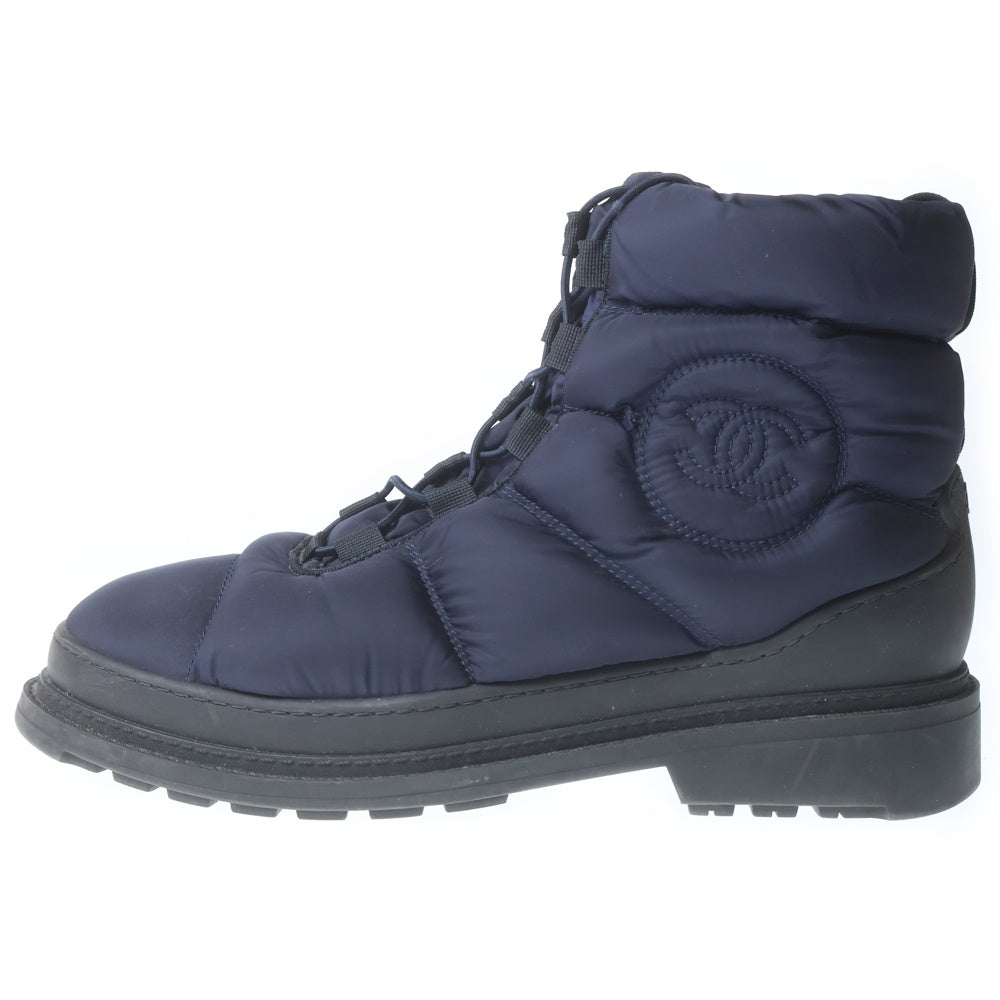 CHANEL(シャネル) Snow Boot ココマーク ボア ナイロンスノーブーツ ハイカットシューズ ネイビー IG33074