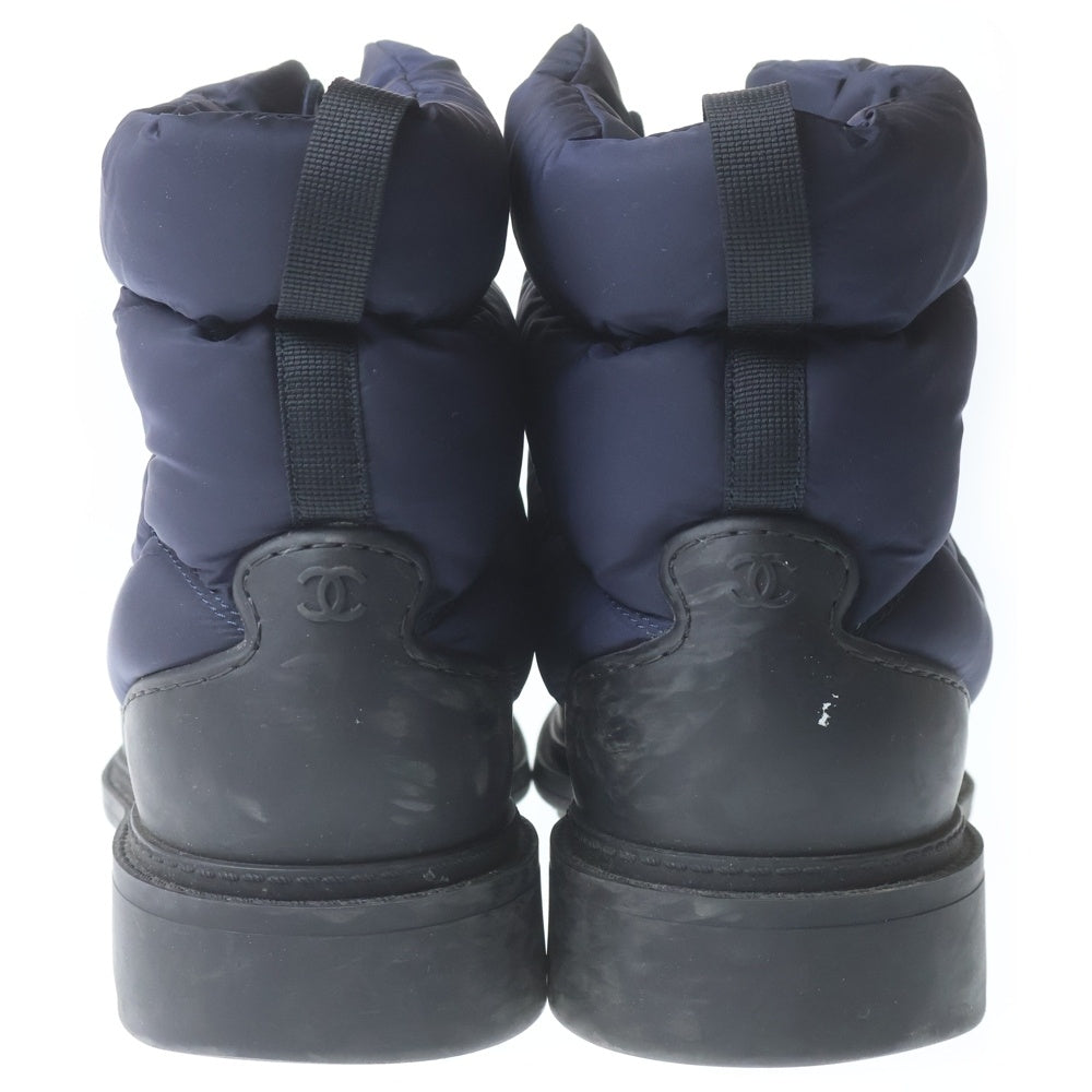 CHANEL(シャネル) Snow Boot ココマーク ボア ナイロンスノーブーツ ハイカットシューズ ネイビー IG33074