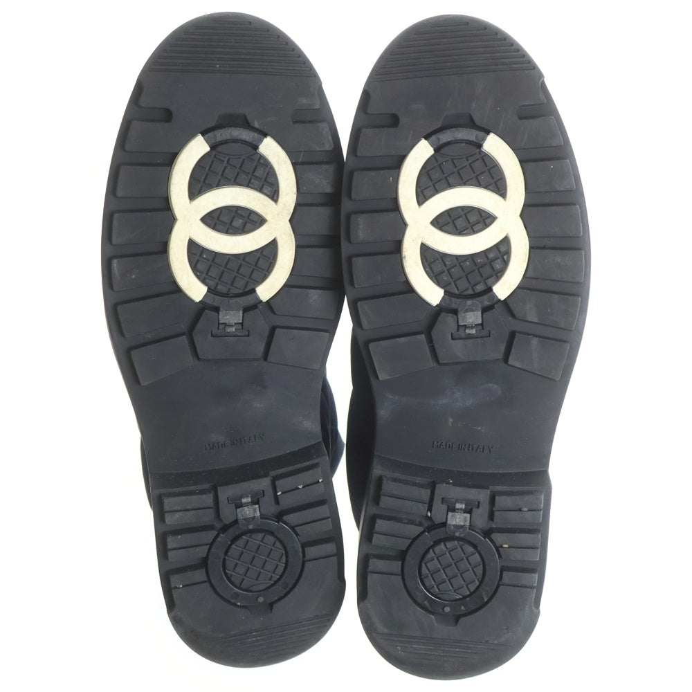 CHANEL(シャネル) Snow Boot ココマーク ボア ナイロンスノーブーツ ハイカットシューズ ネイビー IG33074