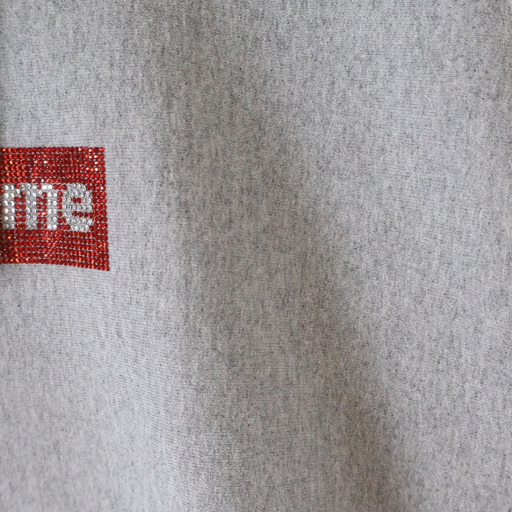 SUPREME(シュプリーム) 19SS Swarovski Box Logo Hooded Sweeatshirt スワロフスキー ボックスロゴ プルオーバースウェットパーカー フーディー グレー