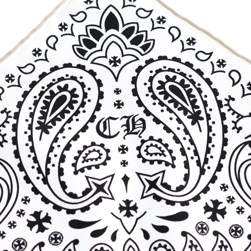 CHROME HEARTS(クロムハーツ) CH SILK BANDANA シルクバンダナ スカーフ ホワイト