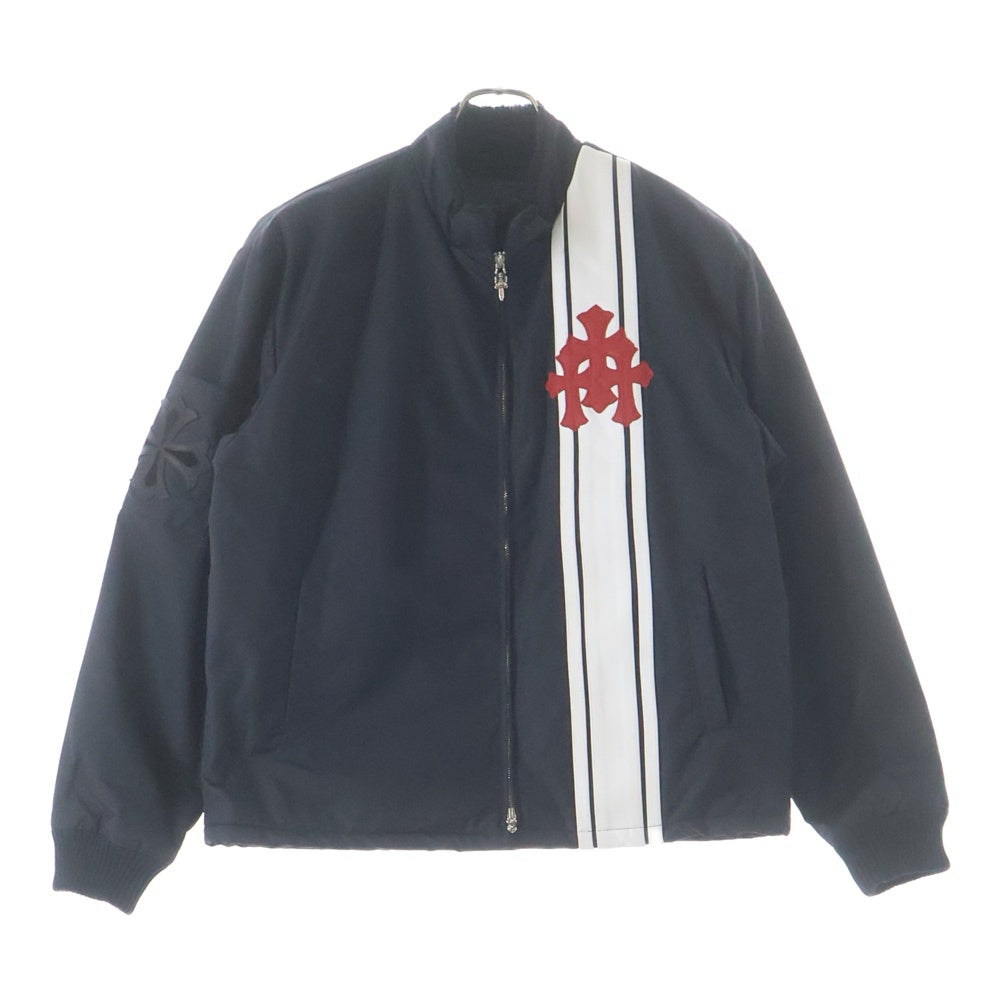 CHROME HEARTS(クロムハーツ) RACING セメタリーパッチ付き 裏地ボア レーシング ナイロンジャケットブルゾン ブラック