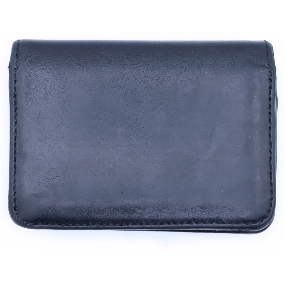CHROME HEARTS(クロムハーツ) CARD CASE スクロールラベル レザーカードケース ブラック