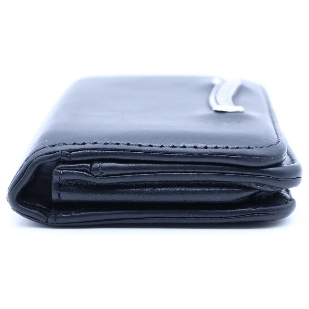 CHROME HEARTS(クロムハーツ) CARD CASE スクロールラベル レザーカードケース ブラック