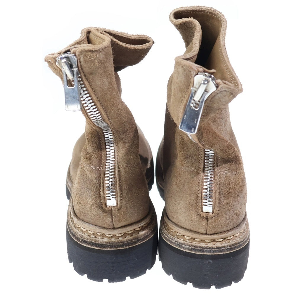 GUIDI(グイディ) ×COMOLI バックジップアップブーツ B01-07005 コモリ別注 スエードハイカットブーツ ベージュ