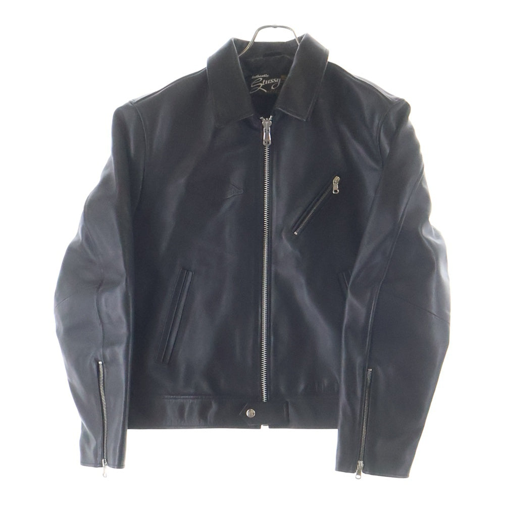 STUSSY(ステューシー) 25AW BIKER LEATHER JACKET 115881 バイカーレザージャケット ブラック