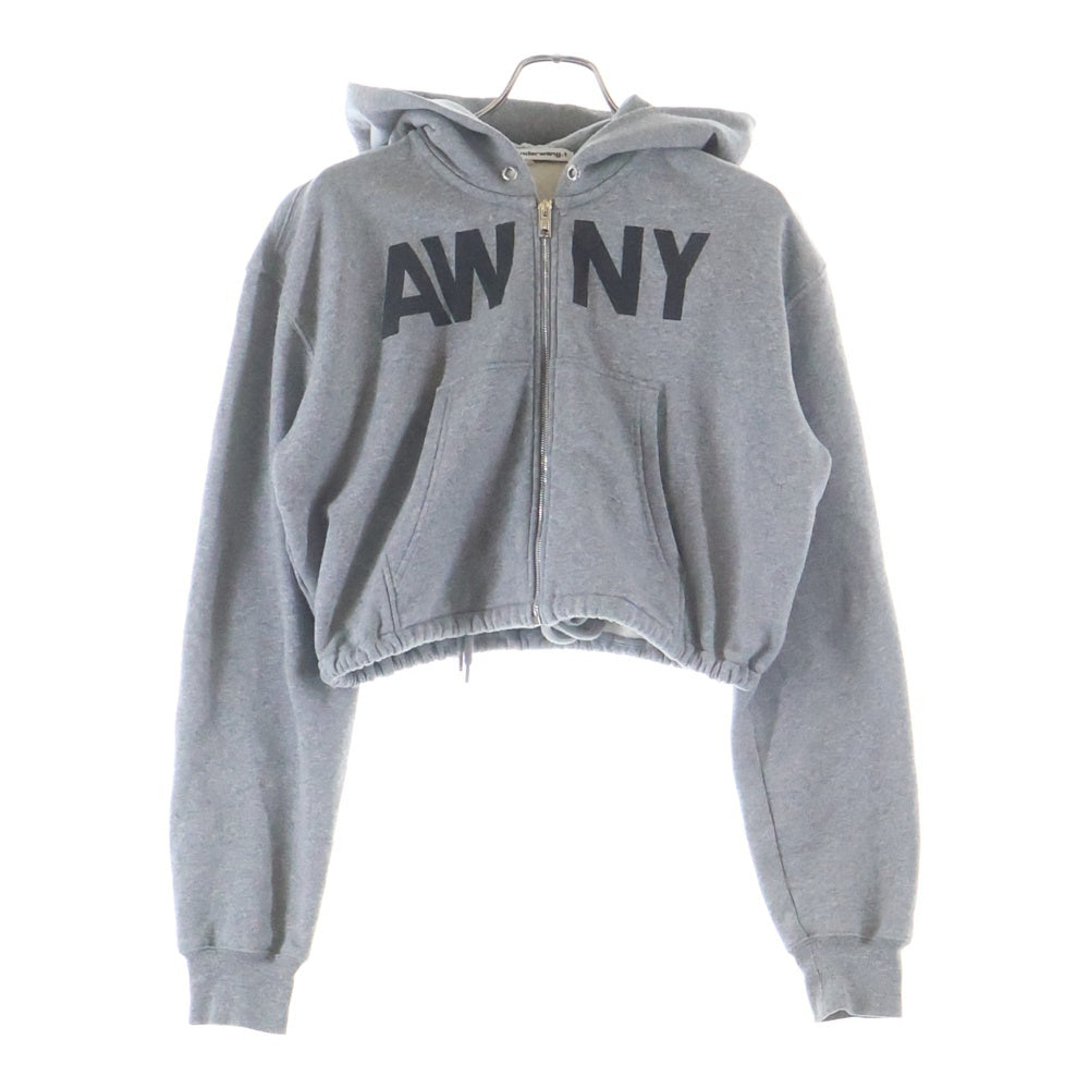 ALEXANDER WANG(アレキサンダーワン) AWNY ロゴプリント ジップアップフーディーパーカー レディース 4CC2251553 グレー