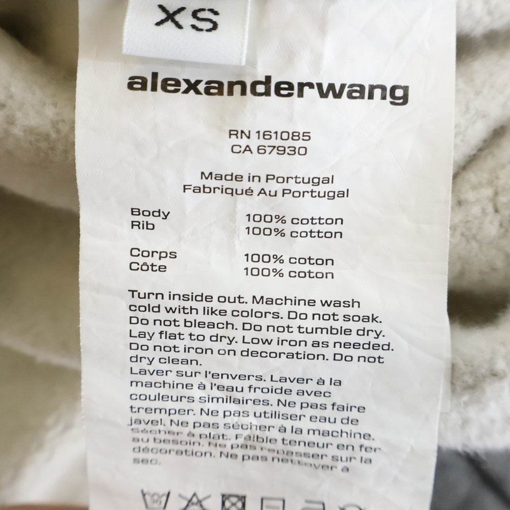 ALEXANDER WANG(アレキサンダーワン) AWNY ロゴプリント ジップアップフーディーパーカー レディース 4CC2251553 グレー
