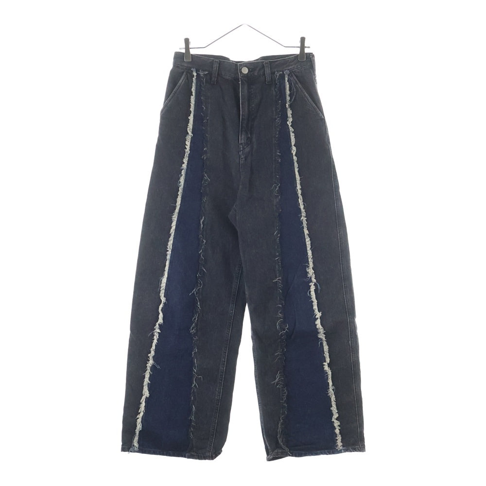 Jieda(ジエダ) SWITCHING OVER DENIM PANTS Jie-22W-PT01 スイッチングオーバーデニムパンツ ブラック