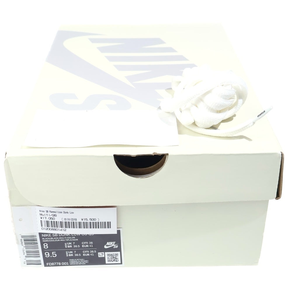NIKE SB(ナイキエスビー) ×SUPREME Rammellzee DUNK LOW FD8778-001 シュプリーム ラメルジー エスビー ダンク ローカットスニーカー シューズ ブラック/マルチ US8/26.0cm