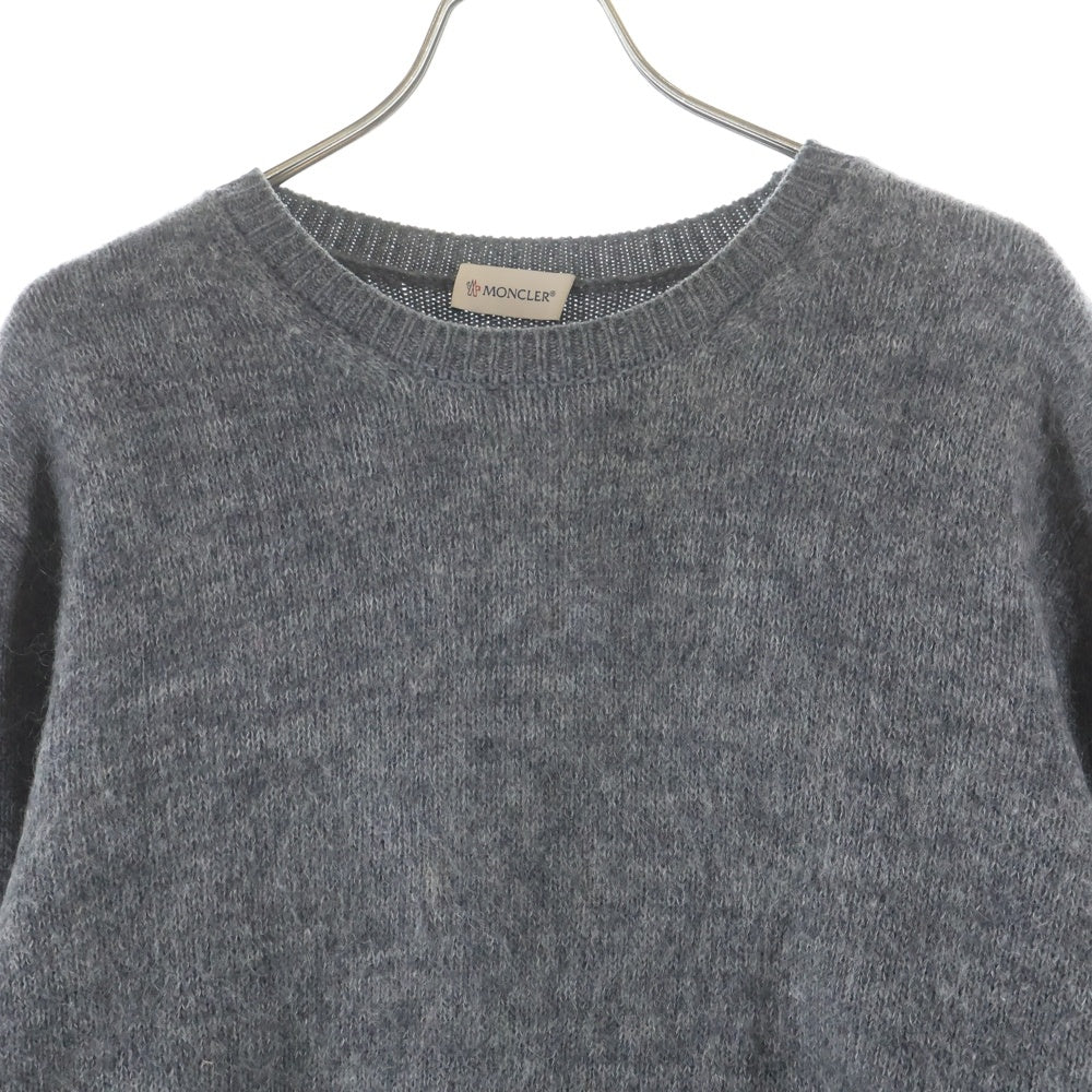 MONCLER(モンクレール) MAGLIA TRICOT GIROCOLLO ロゴワッペン カシミヤ混 クルーネックニットセーター グレー D20919034252