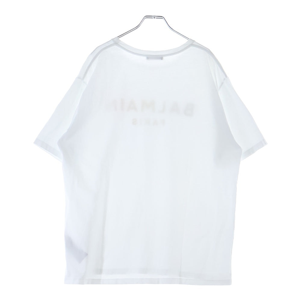 BALMAIN(バルマン) グラデーションラバーロゴ 半袖Tシャツ ホワイト