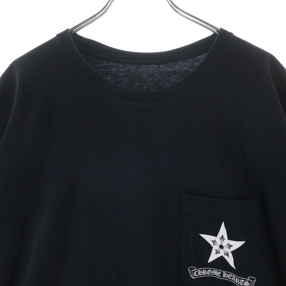 CHROME HEARTS(クロムハーツ) Star Print Long Sleeve Tee スタープリント ロングスリーブ 半袖Tシャツ ブラック/ホワイト