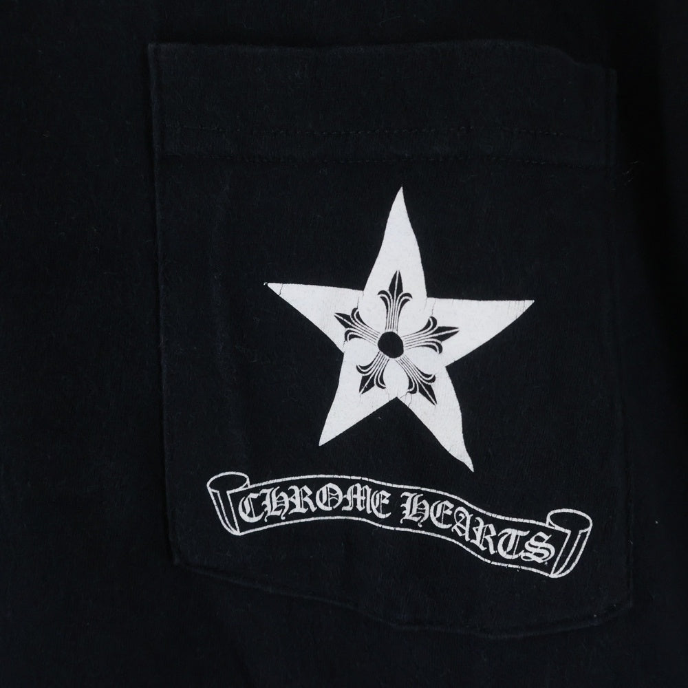 CHROME HEARTS(クロムハーツ) Star Print Long Sleeve Tee スタープリント ロングスリーブ 半袖Tシャツ ブラック/ホワイト