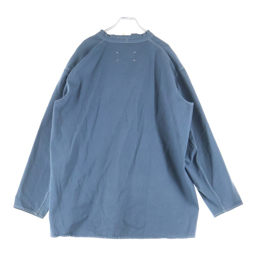Maison Margiela(メゾンマルジェラ) Tie Front Herringbone Shirt S50DL0459 タイフロント ヘリンボーン 長袖シャツ ブルー