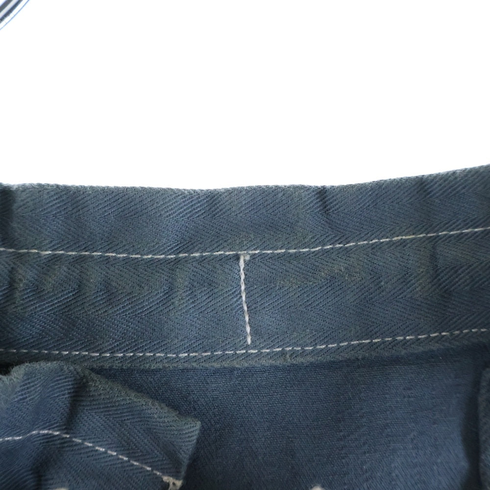 Maison Margiela(メゾンマルジェラ) Tie Front Herringbone Shirt S50DL0459 タイフロント ヘリンボーン 長袖シャツ ブルー