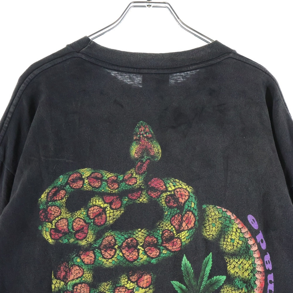 READY MADE(レディメイド) LS T-SHIRT SNAKE ダメージ加工 スネーク 長袖Tシャツ ロンT グレー RE-CO-BK-00-00-282