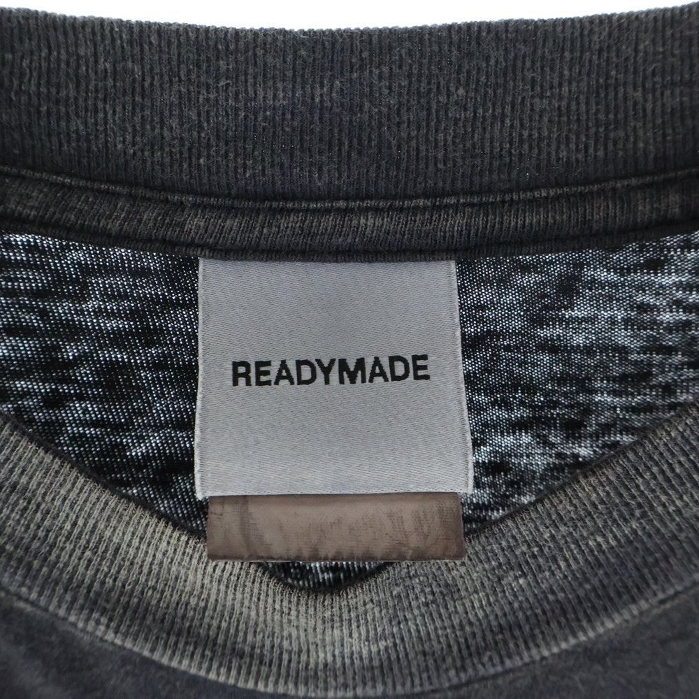 READY MADE(レディメイド) LS T-SHIRT SNAKE ダメージ加工 スネーク 長袖Tシャツ ロンT グレー RE-CO-BK-00-00-282