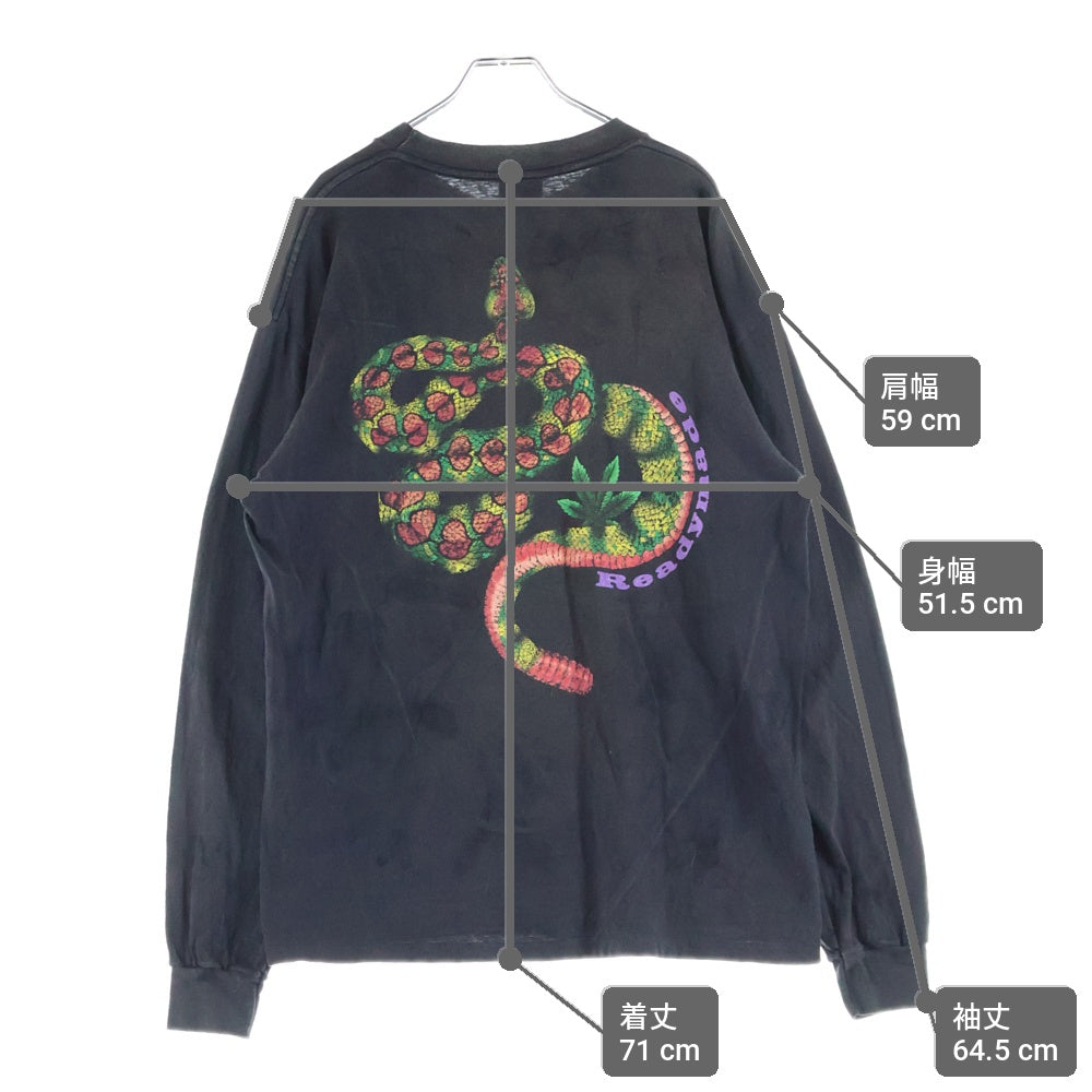 READY MADE(レディメイド) LS T-SHIRT SNAKE ダメージ加工 スネーク 長袖Tシャツ ロンT グレー RE-CO-BK-00-00-282