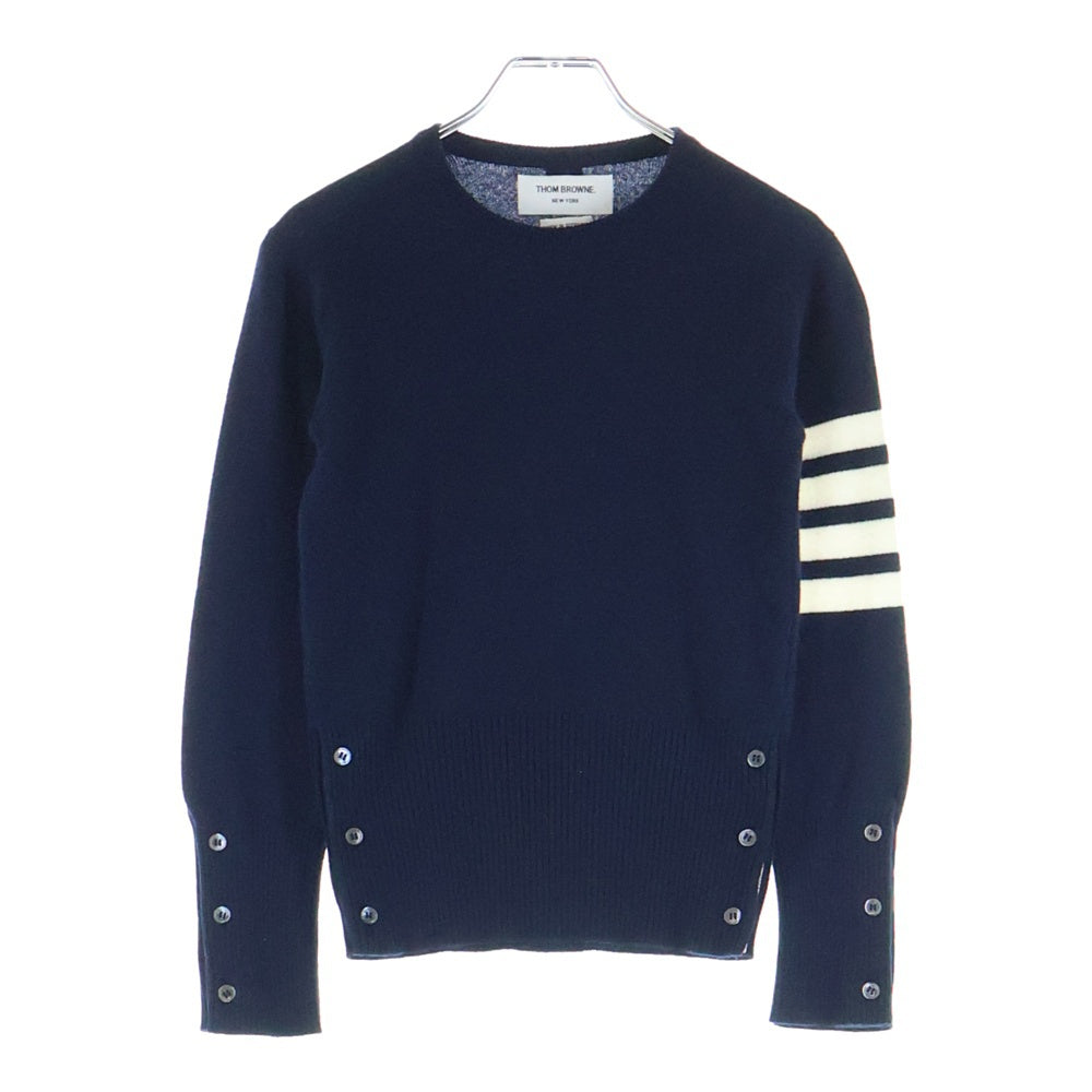 THOM BROWNE(トムブラウン) 4Bar Cashmere Knit Sweater カシミヤ クルーネックニットセーター レディース ネイビー FKA001A00011